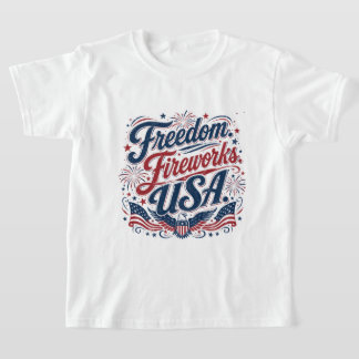 FreedomFireworksUSA–Vintage Patriotisches 4. Juli T-Shirt