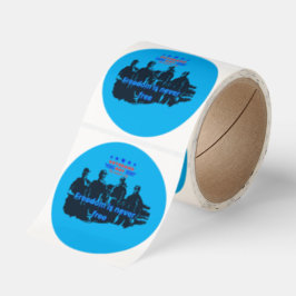 Freedom's Defenders azure Runder Aufkleber