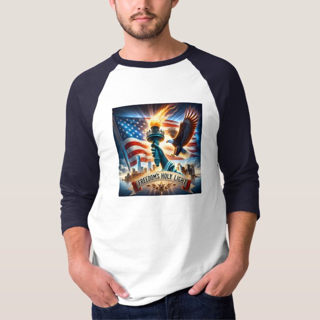 Freedom's Holy Light Patriotic T - Shirt - USA Pri (Vorderseite)