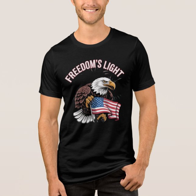 Freedom's Light Bald Eagle USA T - Shirt (Vorderseite)
