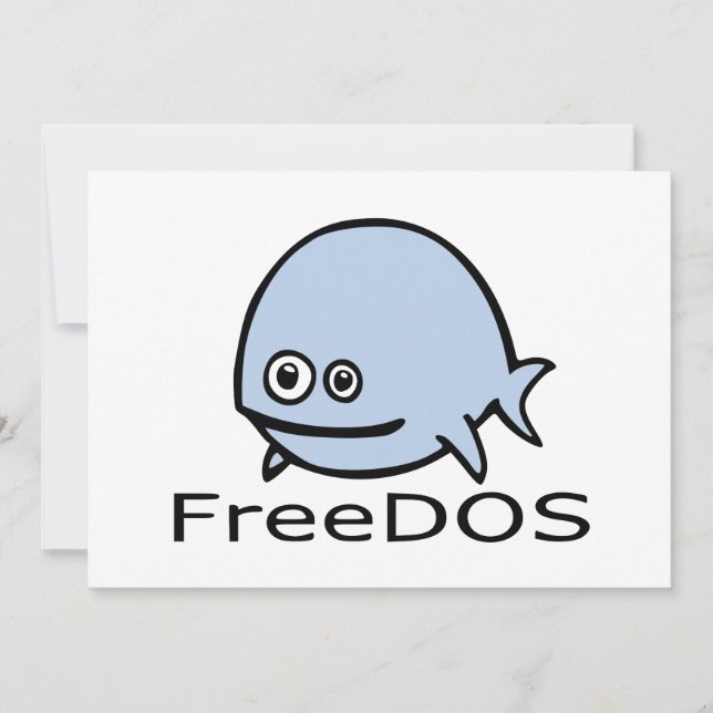 FreeDos Fish - Blau mit Namen (Vorderseite)