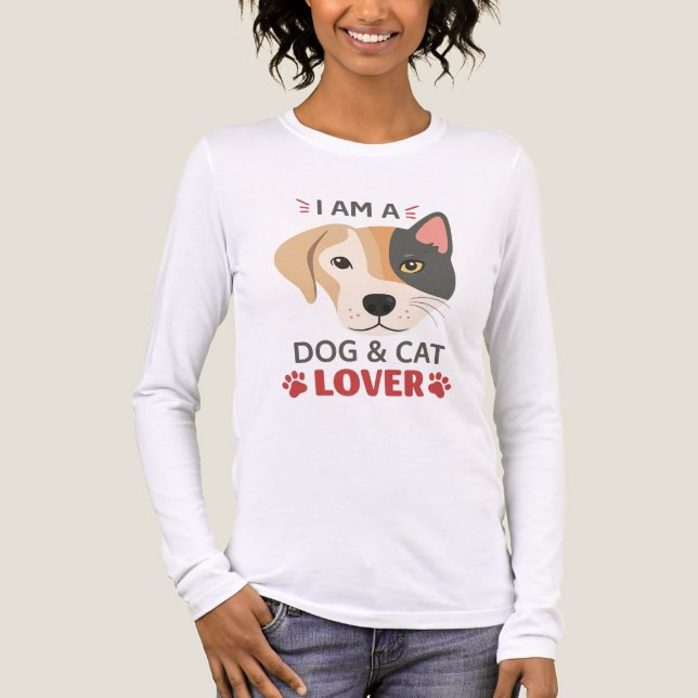 Freefit I AM A Dog & Cat Lover Women's Tri-Blend L Tri-Blend Shirt (Vorderseite)