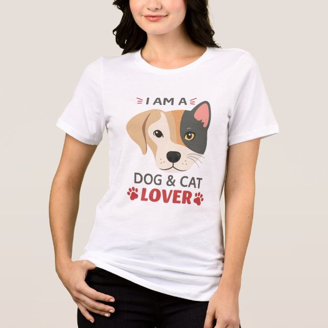 Freefit I AM A Dog & Cat Lover Women's Triblend S Tri-Blend Shirt (Vorderseite)