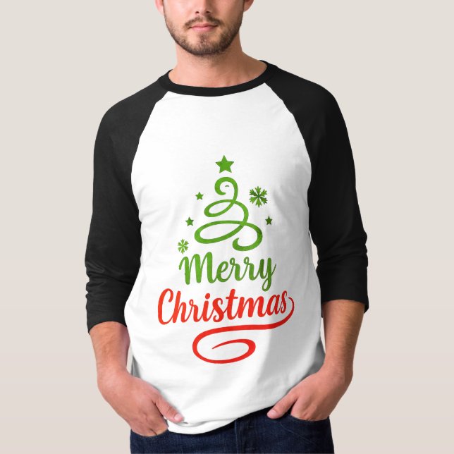 Freefit Merry Christmas Raglan Tee | Unisex 3/4 Sl (Vorderseite)