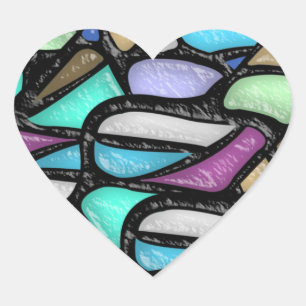 Freeform Bleiglas (herzenförmige Aufkleber) Herz-Aufkleber