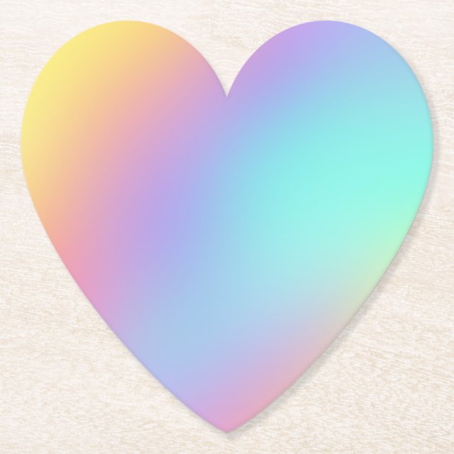 Freeform Pastel Gradient Heart Paper Untersetzer (Vorderseite)