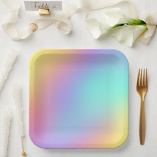 Freeform Pastel Gradient Square Paper Teller