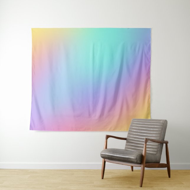 Freeform Pastel Gradient Wandteppich (Beispiel (Horizontal))