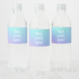 Freeform Pastel Gradient Water Flasche Labels Wasserflaschenetikett