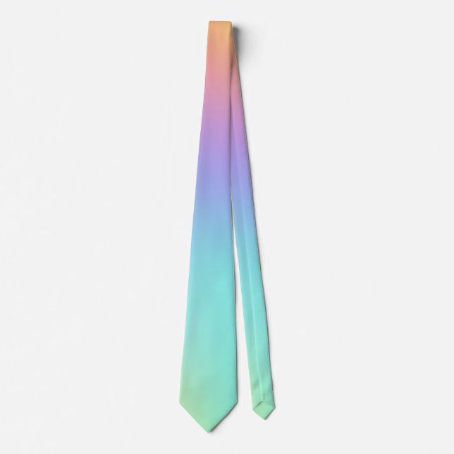 Freeform Pastel Rainbow Gradient Krawatte (Vorderseite)