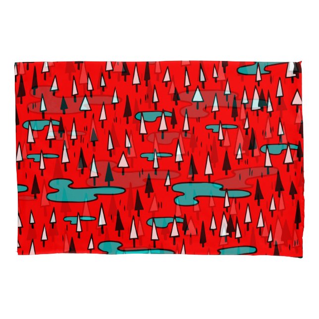 Freehand Bäume: skandinavisches Weihnachtsmuster. Kissenbezug (Vorderseite)