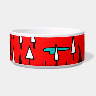 Freehand Bäume: skandinavisches Weihnachtsmuster. Napf