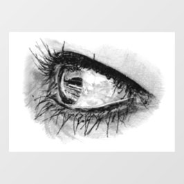 Freehand Zeichnete schöne Frauen in Mascara Fensteraufkleber