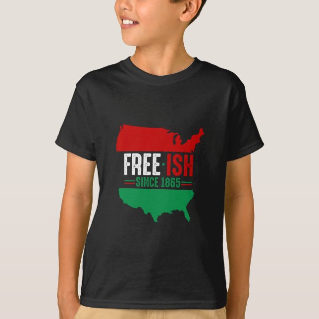 Freeish Freedom Usa Map Juneteenth Black Afican Am T-Shirt (Vorderseite)
