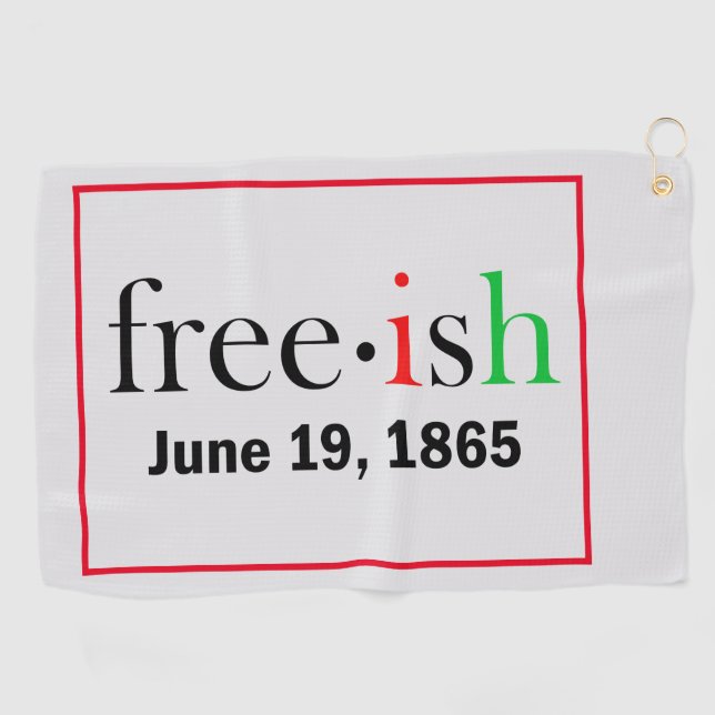Freeish Juneteenth Golf Towel Golfhandtuch (Horizontal)