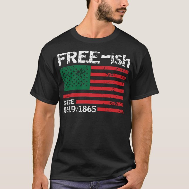 Freeish Seit 1865, 19. Juni, Freie Fische, Schwarz T-Shirt (Vorderseite)