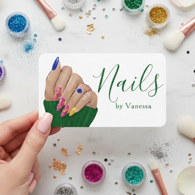Freelance Nail Technician Manicurist Branding Visitenkarte (Von Creator hochgeladen)