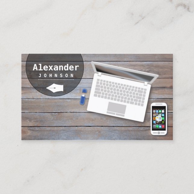 Freelance Writer Blogger Reporter Journalist Visitenkarte (Vorderseite)