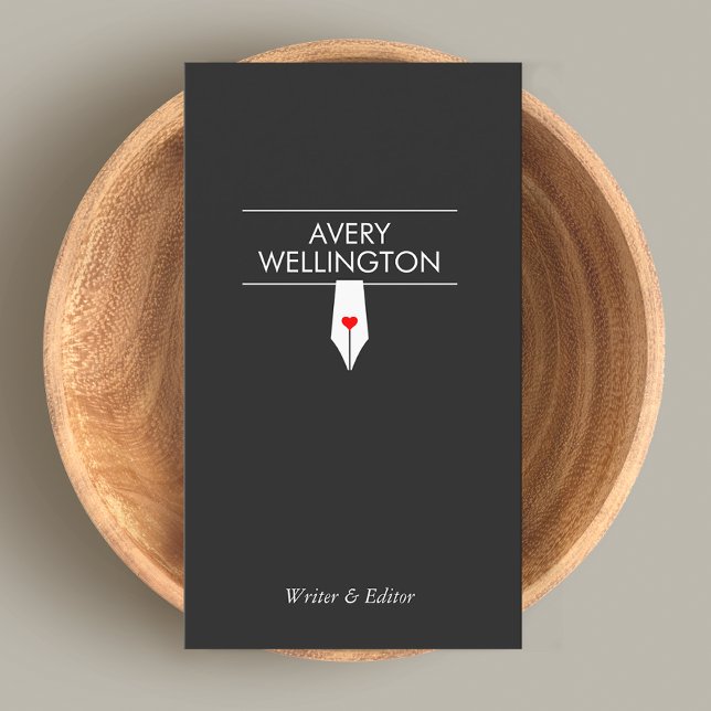 Freelance Writer Calligraphy Fountain Pen Visitenkarte (Von Creator hochgeladen)