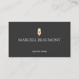 Freelance Writer des Gold Calligraphy Pen Logos Visitenkarte