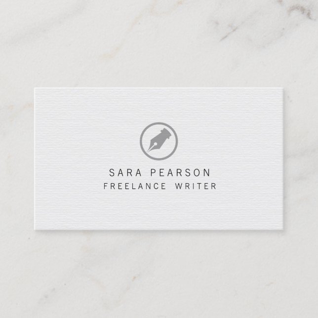 Freelance Writer Pen Nib Icon Publishing Visitenkarte (Vorderseite)