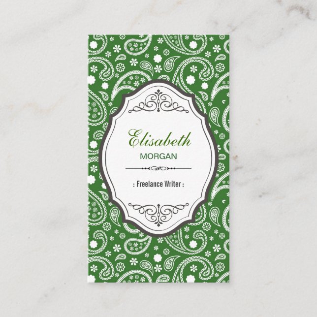 Freelance Writer - Retro Paisley Pattern Visitenkarte (Vorderseite)