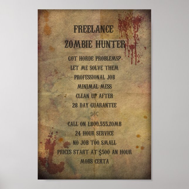 Freelance Zombie Hunter Poster (Vorne)