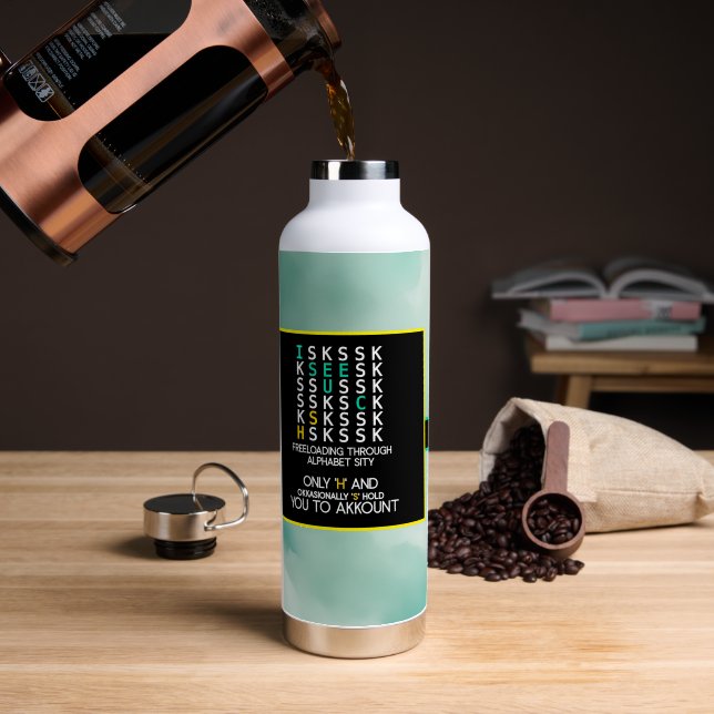 Freeloader C Water Bottle – Alfabet Sity Edition Trinkflasche (Kaffee (gedreht))