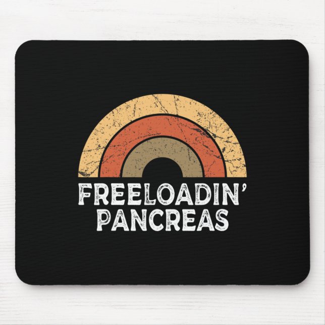 Freeloading Pankreas Retro Rainbow Typ 1 Diabetes Mousepad (Vorne)