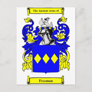 Freeman (Englisch) Wappen Postkarte