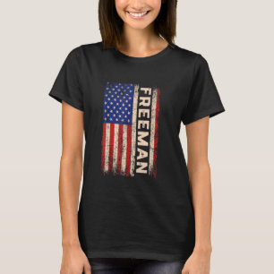 Freeman Nachname Shirt Freeman Name American Flag