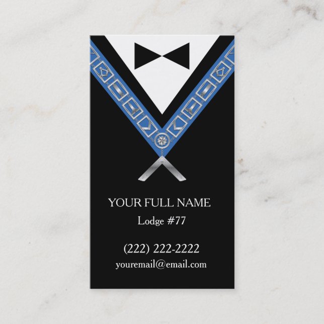 Freemason Business Cards | Benutzerdefinierte Maso Visitenkarte (Vorderseite)