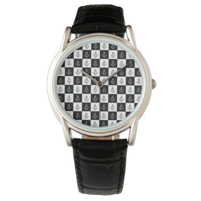 Freemason Checkered Pattern Armbanduhr (Vorderseite)