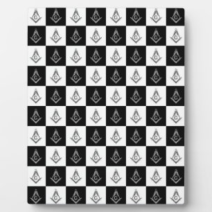 Freemason Checkered Pattern Fotoplatte