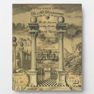 Freemason Diploma Fotoplatte