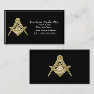 Freemason Freemasonry Symbol Masonic Black Visitenkarte