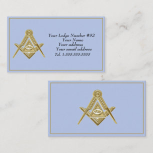 Freemason Freemasonry Symbol Masonic Blue Visitenkarte
