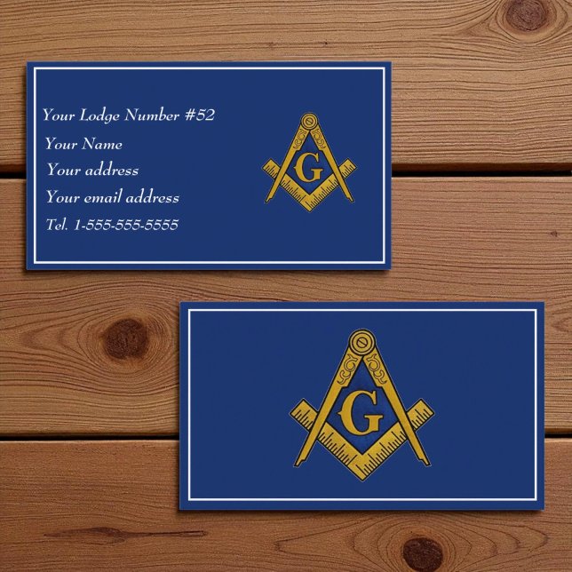 Freemason Freemasonry Symbol Masonic Blue Visitenkarte (Von Creator hochgeladen)