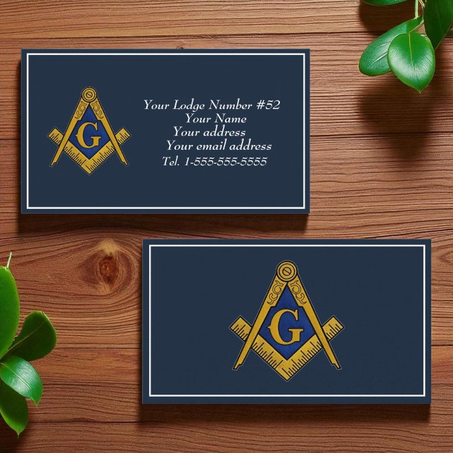 Freemason Freemasonry Symbol Masonic Blue Visitenkarte (Von Creator hochgeladen)