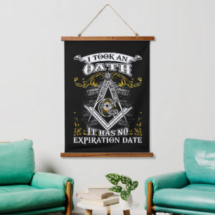 Freemason Hanging Tapestry Wandteppich Mit Holzrahmen