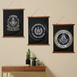 Freemason Hanging Tapestry Wandteppich Mit Holzrahmen