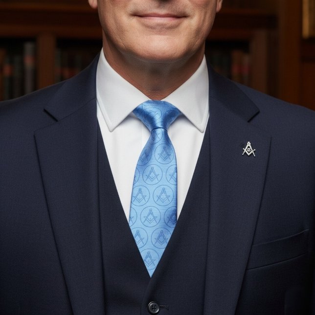 Freemason Icon Muster Einzigartig Geschenke Blue L Krawatte (Freemason Icon Pattern Unique Gifts Blue Lodge Neck Tie)