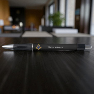 Freemason Masonic Black and Gold Kugelschreiber