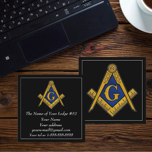 Freemason Masonic Black Blue Quadratische Visitenkarte