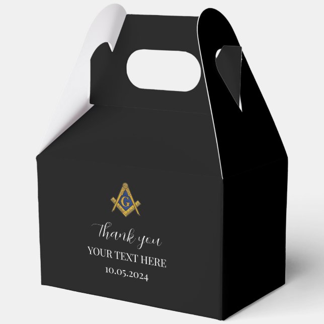 Freemason Masonic Black Minimalistisch Elegante Mo Geschenkschachtel (Vorderseite)