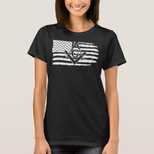 Freemason Masonic Fraternal Freemasonale USA Flag  T-Shirt