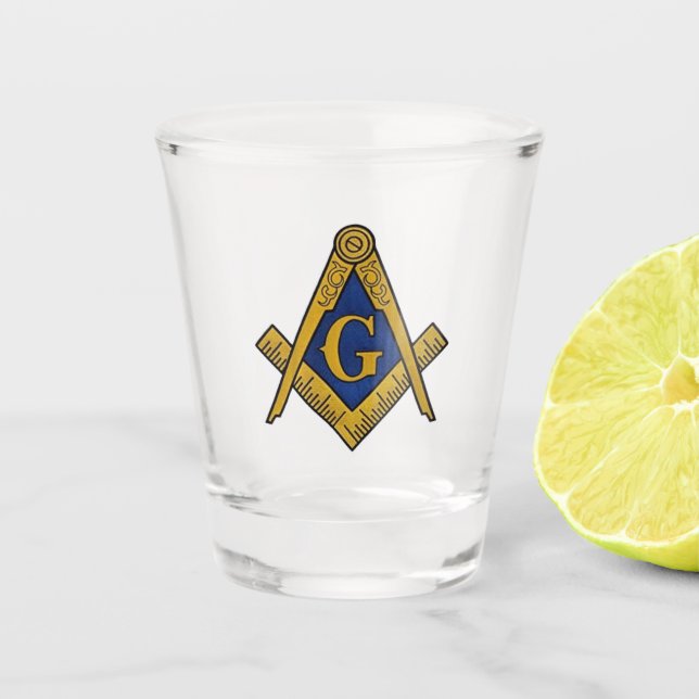 Freemason Masonic gibt Symbol Compass Mason Schnapsglas (Vorderseite)