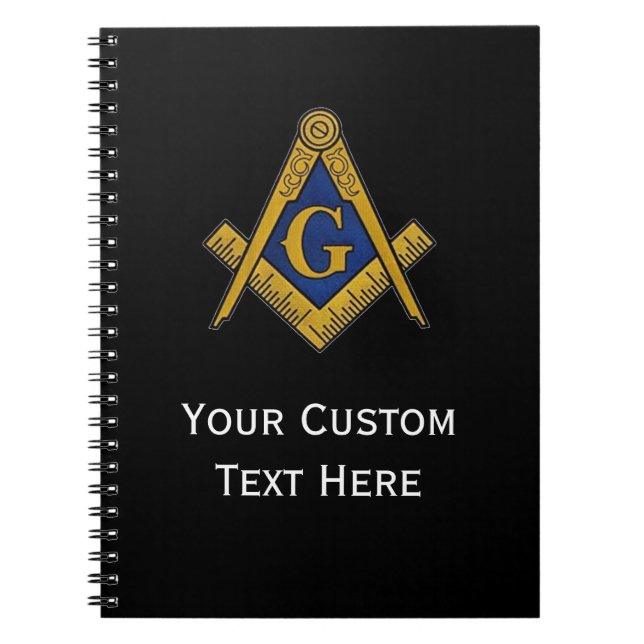 Freemason Masonic Gifts Square und Compass Black Notizblock (Vorderseite)
