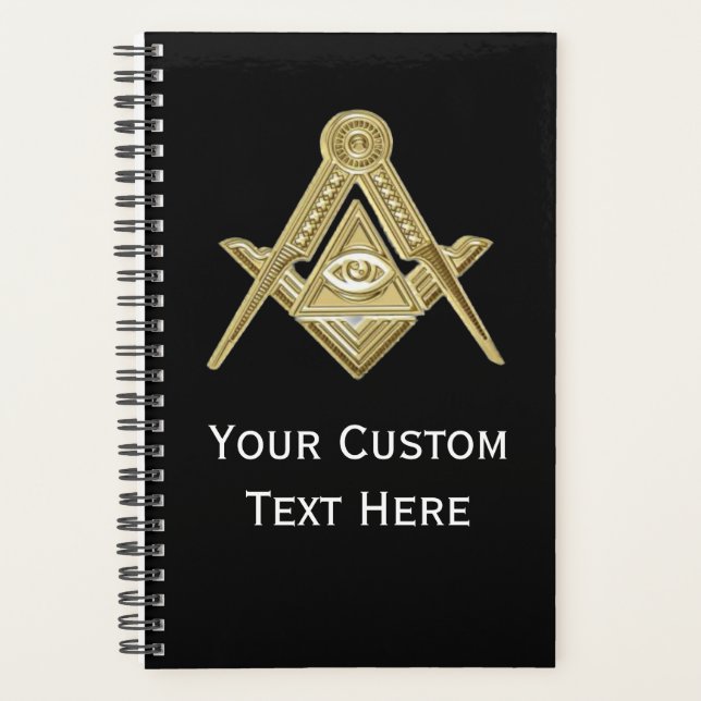 Freemason Masonic Gifts Square und Compass Black Planer (Vorderseite)