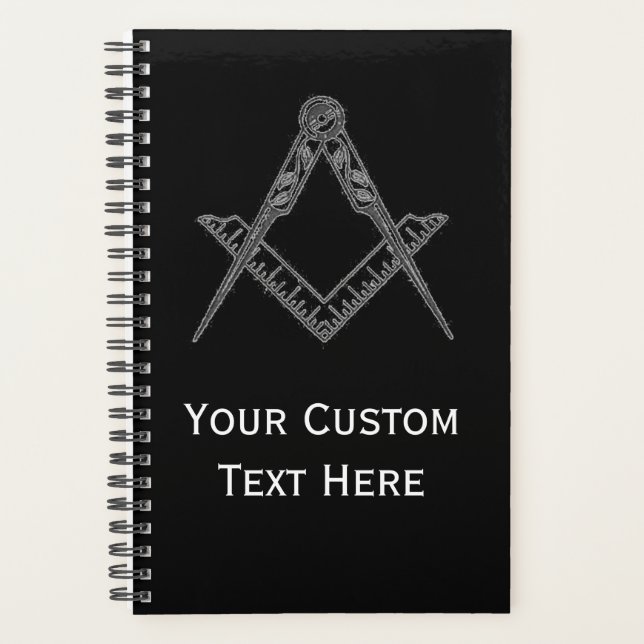 Freemason Masonic Gifts Square und Compass Black Planer (Vorderseite)